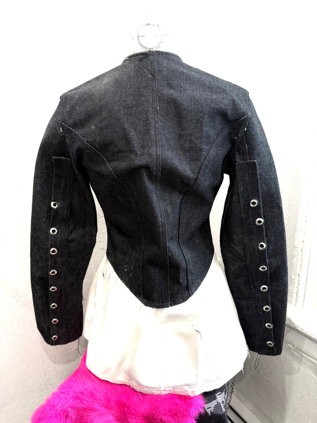 Lace Waxed Denim Jacket