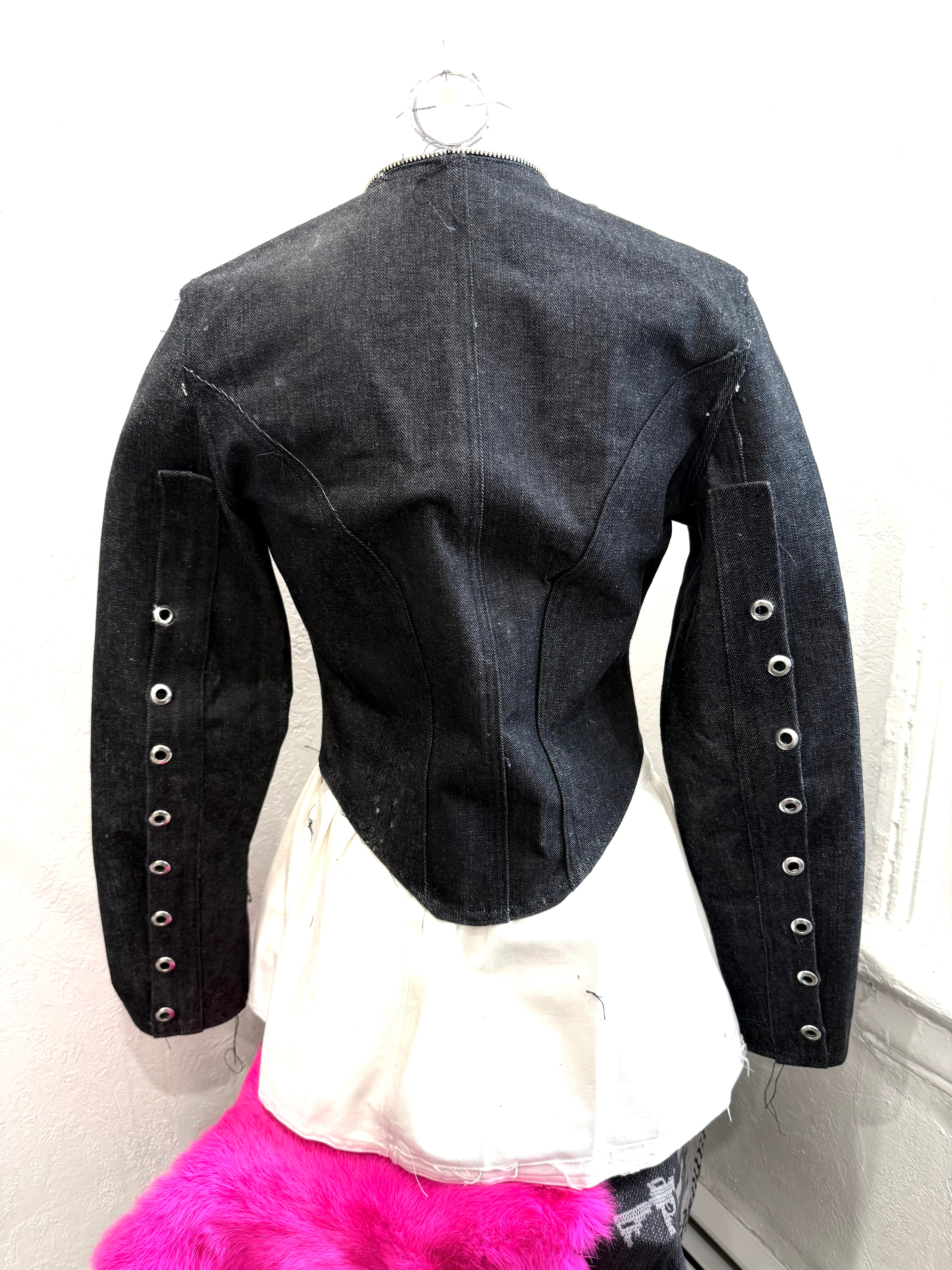 Lace Waxed Denim Jacket